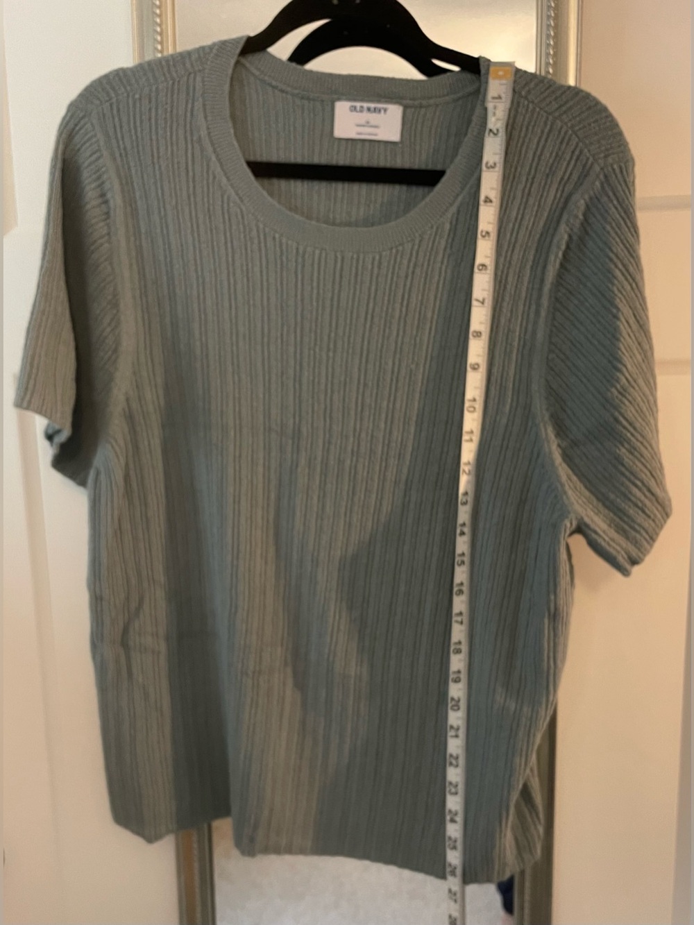 Old Navy Ribbed Short-Sleeve Sweater in Sage Green